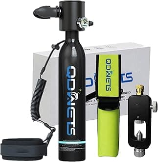 S3000 0.5L Mini Scuba Dive Tank, Marked Reusable Scuba Pony Bottle with 5-10 Minutes of Backup Air. Scuba Diving Tank Equipment, Mini Scuba Dive Cylinder & Scuba Diving Oxygen Tank.(Black)