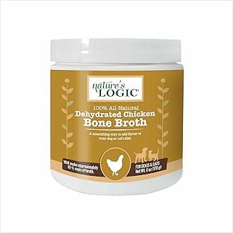 Dehydrated Bone Broth Powder - 100% Natural Dog & Cat Topper - Rich in Glucosamine & Chondroitin - Boosts Immune System - Gluten-Free, No Synthetic Ingredients - Chicken, 6oz