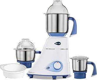 Preethi Blue Leaf Diamond 750-Watt Food Mixer, 3-Piece, Blue/White