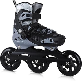 Inline Skates, 3 Wheels 100mm | 4 Sizes Adjustable Inline Speed Skates for Kids, Boys, Girls, Teens - Professional Outdoor Fitness Performance Inline Skates