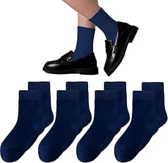 Boys/Girls Seamless Socks Crew Dress Socks Kids White School Cotton Soft Socks