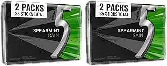 5 GUM Spearmint Rain Sugar Free Chewing Gum, 35 Stick Pack (Pack of 2)