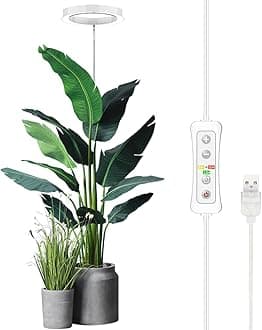 Plant Grow Light, LED Growing Light Full Spectrum for Indoor Plants,Height Adjustable, Automatic Timer, 5V Low Safe Voltage,Idea for Large Plant Light