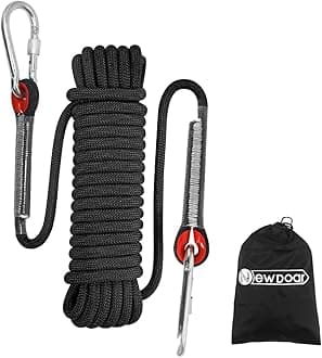 – 12KN Marine Floating Rope 10mm Dock Line 33FT(10M) 66FT(20M) 98FT(30M) Anchor Mooring Rope for Boating, Anchoring, Camping, Fishing, Tent Canopy with 2 Hooks-Black/10M