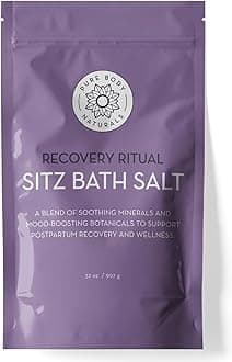 Pure Body Naturals Sitz Bath Salt – Postpartum Care and Hemorrhoid Support – Natural Soak for Self Care and Hemmoroid Relief - Post Partum Essentials, 32 Oz