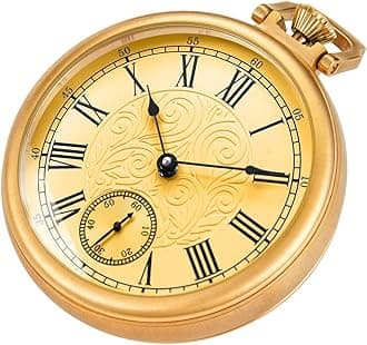 Resistance Full Steel Pocket Watch Mechanical Hand Wind Antique Clock Honed Stainless Original with Chain & Box