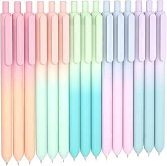 Gel Ballpoint Pen, 0.02 inch (0.5 mm), Pastel Gradation, 15 Pens Set, Black, Gel Ink, Ultra Fine, Retractable Type, Quick Drying, Durable, Comfortable to Write, Notebook, Graph, Sketching