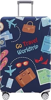 [TRAVEL KIN] Luggage Cover Washable Suitcase Protector Anti-Scratch Suitcase Cover Fits 18-32 Inch Luggage, Loving Hearts - Black