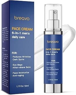 6 in 1 Face Cream for Men: 6 in 1 Mens Face Moisturizer, Mens Face Cream Anti Aging - Eye Bags Treatment & Wrinkle Cream for Men 1.7 oz