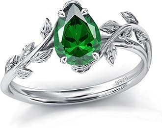 925 Sterling Silver Birthstone / Moss Agate / Opal Ring for Women, Christmas Rings, Engagement Ring, Wedding Ring for Mother Women