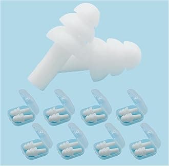 Earplugs for Sleeping Noise Cancelling, Reusable Ear Plugs– Super Soft, Silicone Ear Plug, for Sleeping 8 Pairs, Swimming, Snoring, Concerts, Work, Noisy Places (8 Colors)