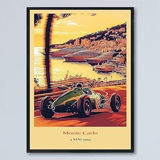 Vintage F1 Racing Monte Carlo 3 MAI 1955 Poster, Race Car Print, Vintage Car Racing Poster, Race Fan Gift, Executive Office Decor, F1 Gift Idea OVdutF