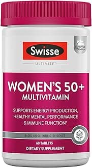Swisse Daily Multivitamin for Women 50 and Over | 41 Vitamins, Antioxidants and Minerals + Adaptogens | Energy, Stress & Immune Support | Womens 50+ Multivitamins Supplement | 60 Tablets