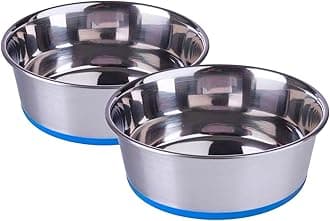- Pets Empire Stainless Steel Dog Bowl | Cat Feeding Bowls | Dog Cat Plate with Non-Slip Rubber Bases | Pet Feeder Bowl and Water Bowl (2 X 2800ml)
