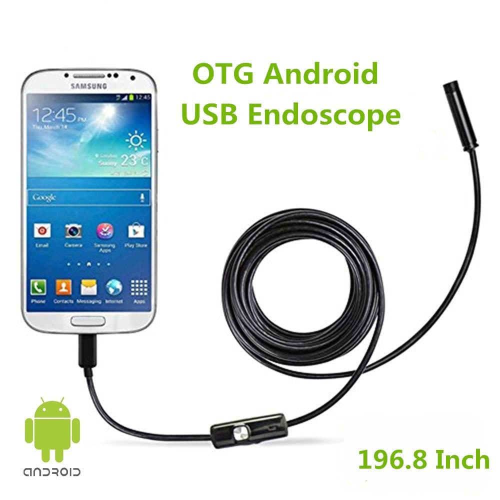 7mm Android Endoscope OTG Micro USB Endoscope Waterproof Borescopes Inspection Camera with 6 LED