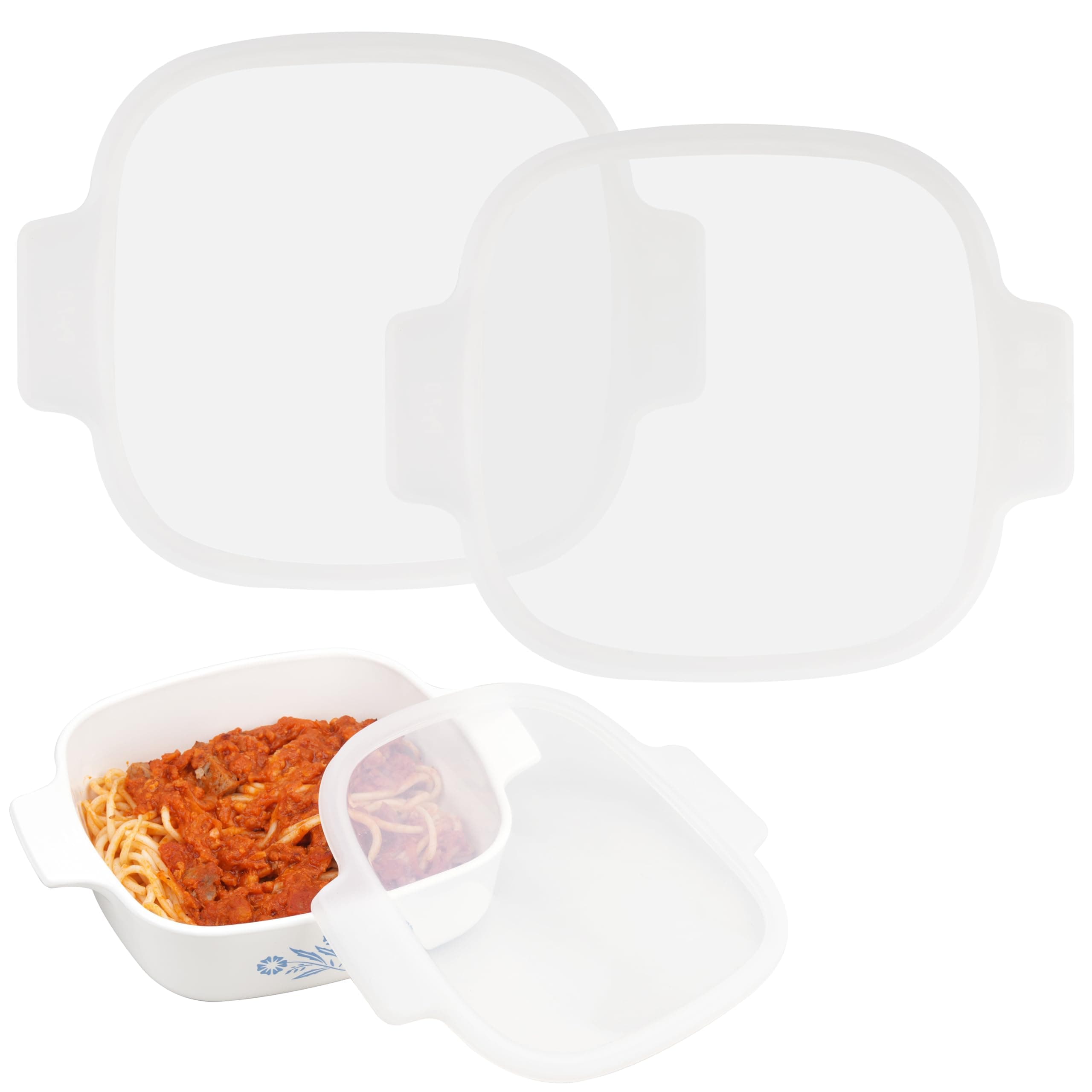 2PCs Silicone Lids for Corningware A-1-B | A-1.5-B Casserole Dish, Dishwasher&Freezer Safe (Container NOT Included)