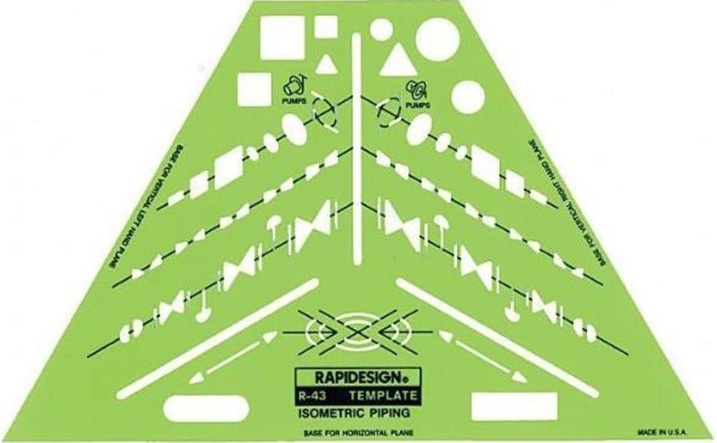 Rapidesign Isometric Piping Template, 1 Each (R43)