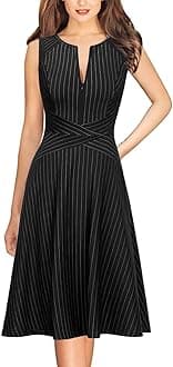 VFSHOW Womens Elegant Zipper up Slim Work Business Office Party A-Line Dress