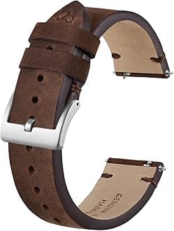 BISONSTRAP Distressed Leather Watch Strap, Watch Replacement Bands for Men, Quick Release Spring Bars, Band Width 18mm 20mm 22mm