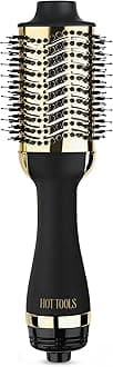 HOT TOOLS 24K Gold Blow Dryer Brush, Round Brush Blow Dryer for Salon-Worthy Blowouts in One Step, Fast Styling & Long-Lasting Results