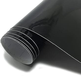 LypumsoHigh Gloss Black Vinyl Wrap Roll Air-Release Technology Self Adhesive Car Wrap Film Featuring Bubble Free Automotive Vinyl Tape Roll for Vehicle Moto Furniture DIY Exterior Interior 1ft x 5ft