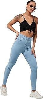 Miss Chase Women Jeans Miss Chase Women's Skinny Fit High/mid Rise Regular Length Stretchable Denim Jeans