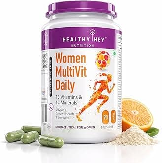 MultiVitamin for Women - Multi-Vit Daily - 13 Vitamins & 10 Minerals - Vegan - 90 Capsules (90)