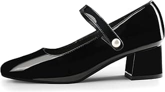 Naiyee Mary Jane Shoes Women Chunky Heel Ankle Strap Dress Shoes for Women Low Heels Close Rounded Toe Pumps