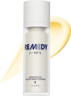 Remedy for Healthy Aging - Retinaldehyde, Resveratrol, Glycolic Acid, Argireline, Ferulic Acid, Matrixyl 3000 - Anti-Aging Treatment for Wrinkles, Uneven Texture & Tone - By Dermatologist Dr. Shah