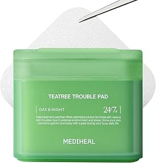 Mediheal Teatree Trouble Pad | Square Cotton Facial Toner Pads With Tea Tree & Lactobacillus | Soothing To Calm Sensitive & Acne Prone Skin-| Vegan Face Gauze | 100 Pads