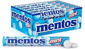 Mentos Chewy Mint Candy Roll, Mint Candies, 14 Pieces Per Roll, 15 Count Party Pack