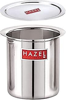 HAZEL Steel Milk Pot with Lid | 1050 ml Stainless Steel Milk Boiler Container | Milk Boiling Vessel Gunj for Kitchen