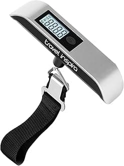 Travel Inspira Luggage Scale, Digital Luggage Scales, Baggage Scale with Backlit LCD Display,110LB / 50KG, Battery Included(Silver)