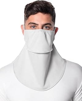 UV Face Mask with Neck Coverage - UPF 50+ Sun Protection - Vermilion in Sleek Grey