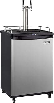 Kegco Keg Dispenser, Two Faucet, Stainless Steel