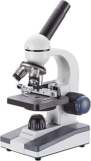 40X-1000X Student Biological Compound Microscope with Sturdy All-Metal Framework, Optical Glass Lenses, Mechanical Stage and Coarse & Fine Focusing
