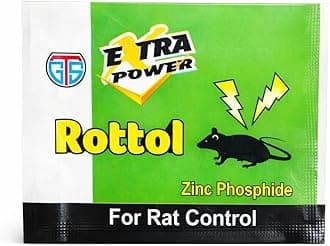 Taheri Rottol Zinc Phosphide Rat Killer Powder - EXTRA Power, 5g (Pack of 5) - Fast & Effective Rodent Control