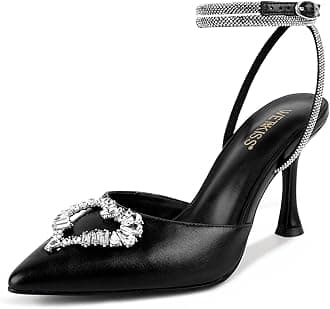 wetkiss Women's High Heels Lace Toe Clear Rivets Pumps Slip On Stiletto Rivets Transparent Dress Party Shoes