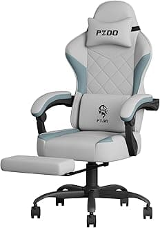 Computer Chair Fabric Gaming Chair, Ergonomic Gamer Chairs with Headrest & 3D Armrest, Cloth Gaming Chairs for Adults and Teens, Reclining PC Office Chair with Footrest, 350 lbs, Grey