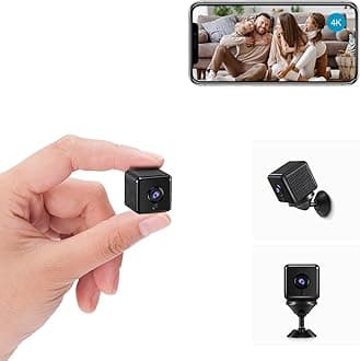 AOBOCAM Mini Camera for Home 4K HD Indoor Battery Mini Cameras Wireless WiFi Security Camera Pet Camera App Control Smallest Surveillance Camera for Room Nanny CAM with Motion Detection Night Vision