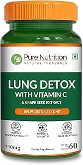 Pure Nutrition Lung Health Supplement | 60 Caps | Herbal Lung Support Formula with Quercetin, Vitamin C, Nettle, Vasaka Leaf, Lotus, Licorice & Ginger.