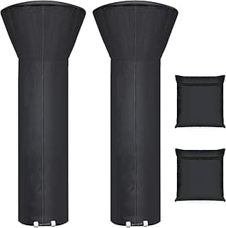 2 Pack Patio Heater Covers Waterproof with Zipper and Storage Bag, Outdoor Heater Cover Has Dustproof, Wind-Resistant, UV-Resistant, Snow-Resistant Features for Patio Heater, 89”H x 33”D x 19”B