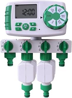 Automatic 4-Zone Irrigation System Controller Garden Water Timer Watering Computer with 2 Solenoid Valve