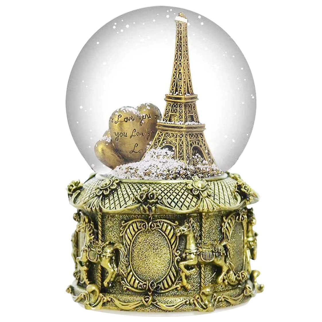 Paris Musical Snow Globe