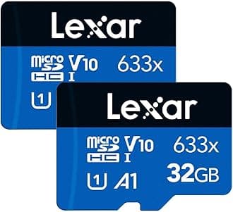 Lexar 32GB (2-Pack) High-Performance 633x micro SD Card w/SD Adapter, UHS-I, C10, U1, A1, Full HD, 4K, Up To 100MB/s Read Memory Card, for Smartphones, Tablets, and Action Cameras (LMS0633032G-B2ANU)