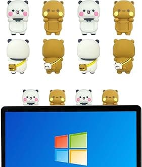 4Pcs Creative 3D Craft Figurine Computer Monitor Decor,Car Central Control Screen and Phone Home Office Decorations