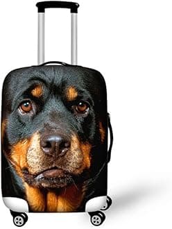 HUGS IDEA Rottweiler Pattern Durable Washable Elastic Luggage Protective Cover for 26/28/30 Inch