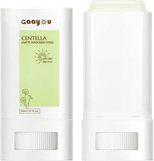 Sunscreen Stick SPF PA50++++ Centella Sunscreen Korean Sunscreen Stick Soothing Moisture Matte Sun Stick for Face & Body Non Greasy, No White Cast