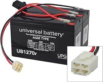 AlveyTech Premium 24 Volt Battery Pack for The Razor Ground Force Drifter & Ground Force Drifter GFD Fury (7 Ah Standard Range, Versions 1+) - Replacement Set of 2 AGM Batteries with Wiring Harness