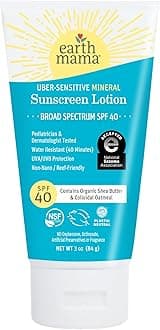 Uber-Sensitive Mineral Sunscreen Lotion SPF 40 | Non-Nano Zinc, Contains Organic Colloidal Oatmeal | Steroid-Free Eczema Cream for Baby, Kid & Family, 3-Ounce